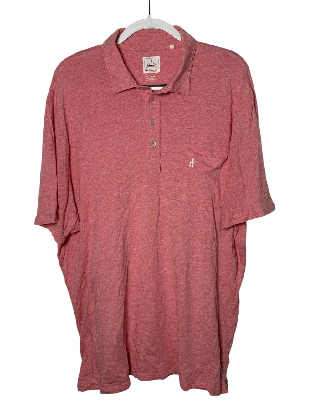 Johnnie-O Hangin’ Out Polo Shirt XXL Salmon Cotton Modal Stretch Golf Pocket